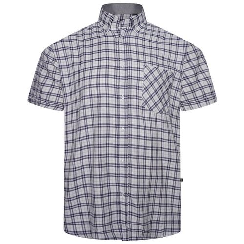 KAM – Kariertes Hemd aus hochwertigem gebürstetem Fleece, Marineblau